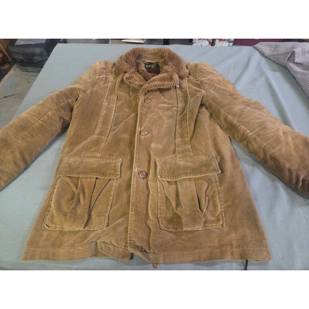 Vintage Westerfield Corduroy Sherpa Lined Jacket Mens 40 Brown Car Coat Japan